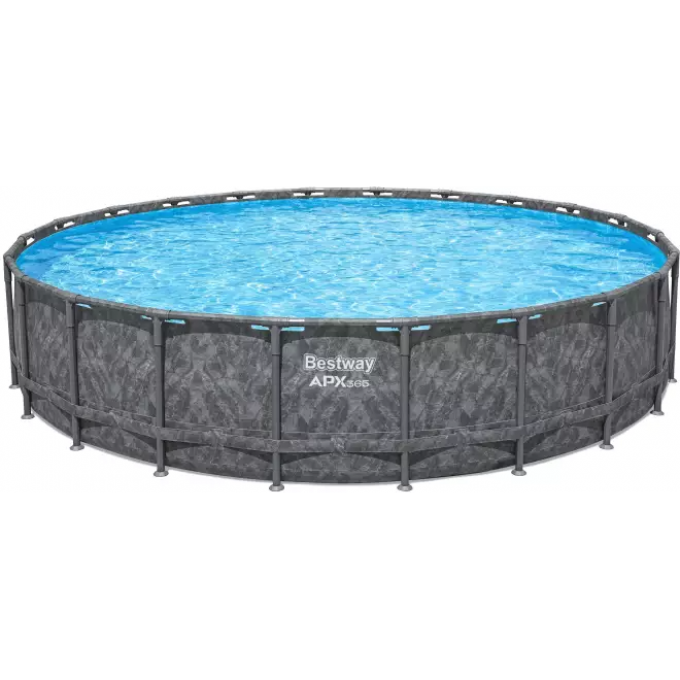 Каркасный бассейн BESTWAY APX 365 671х132см, песочный фильтр-насос, лестница, тент 561JZ BW