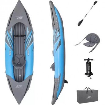 Надувная байдарка BESTWAY SURGE ELITE X1 KAYAK 305x91х40 см, алюминиевое весло 230 см, насос 62086, до 100кг