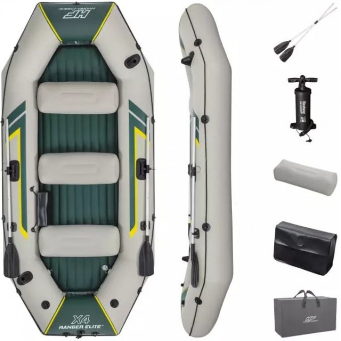 Надувная лодка BESTWAY RANGER ELITE X4 RAFT SET 320х148х47 см, вёсла, насос 62086, до 500кг 65157 BW
