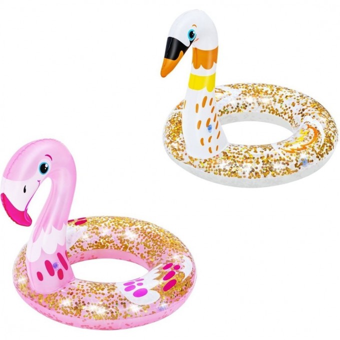 Надувной круг BESTWAY Мерцание 61х61/58см, 2 вида (Лебедь, Фламинго) 36306 BW