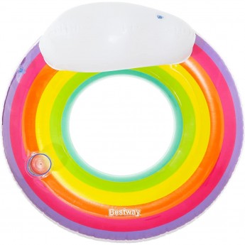 Надувной круг BESTWAY РАДУГА 107см со спинкой