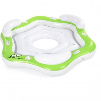 Надувной матрас-остров для плавания BESTWAY 199х176см для троих, с ручками и подстаканниками