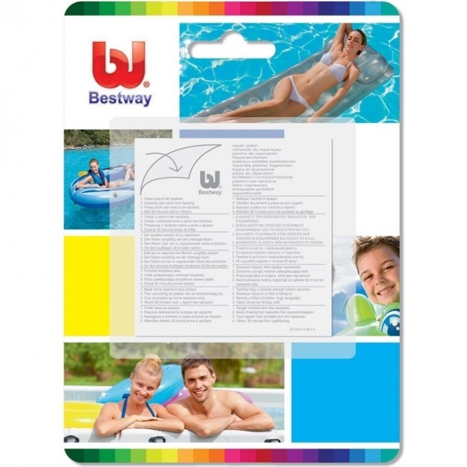 Ремонтный комплект BESTWAY 6.5х6.5см, самоклеящиеся заплатки, 10шт 62068 BW