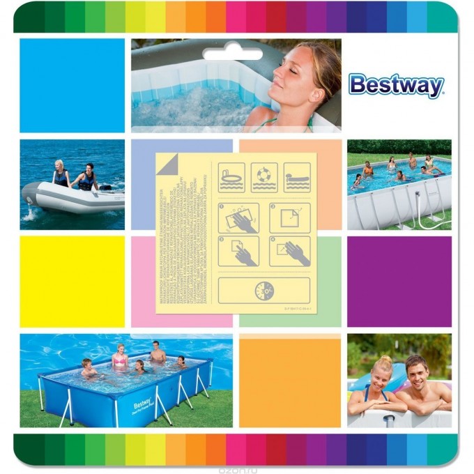 Ремонтный комплект BESTWAY 6.5х6.5см, водостойкий, самоклеящиеся заплатки, 6шт 62091 BW